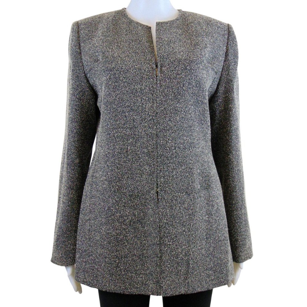 Vintage Black and Grey Suit Jacket - Size 10